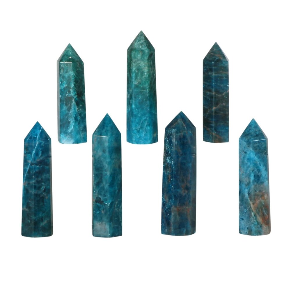 Apatiet (blauw) geslepen punt 8 - 9 cm