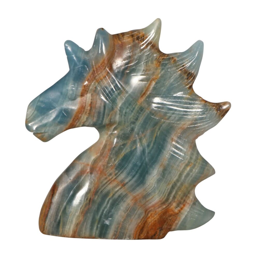 Aragoniet (blauw) eenhoorn 13 x 12 x 3 cm | 468 gram Aragoniet (blauw) eenhoorn 13 x 12 x 3 cm | 468 gram