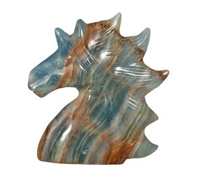 Aragoniet (blauw) eenhoorn 13 x 12 x 3 cm | 468 gram Aragoniet (blauw) eenhoorn 13 x 12 x 3 cm | 468 gram