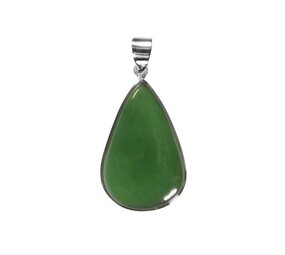 Zilveren hanger jade | druppel 3,3 x 2,1 cm Zilveren hanger jade | druppel 3,3 x 2,1 cm