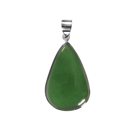 Zilveren hanger jade | druppel 3,3 x 2,1 cm Zilveren hanger jade | druppel 3,3 x 2,1 cm