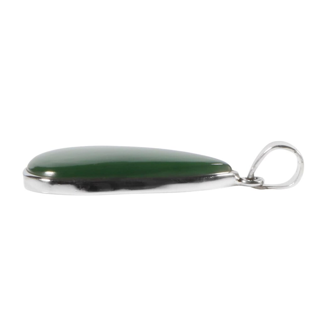 Zilveren hanger jade | druppel 3,3 x 2,1 cm Zilveren hanger jade | druppel 3,3 x 2,1 cm
