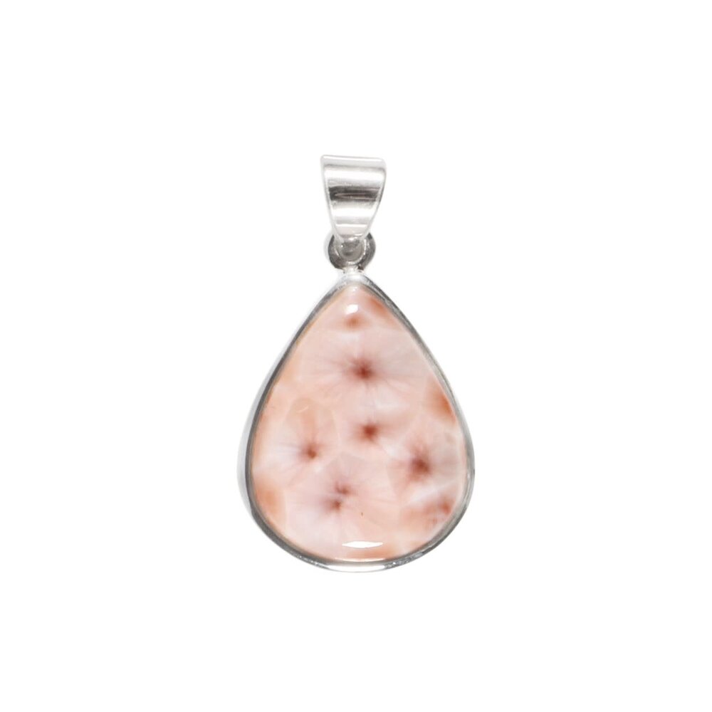 Zilveren hanger natroliet | druppel 2,3 x 1,8 cm