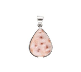Zilveren hanger natroliet | druppel 2,3 x 1,8 cm