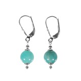 Zilveren oorbellen amazoniet (Russisch) rond 8 mm Zilveren oorbellen amazoniet (Russisch) rond 8 mm