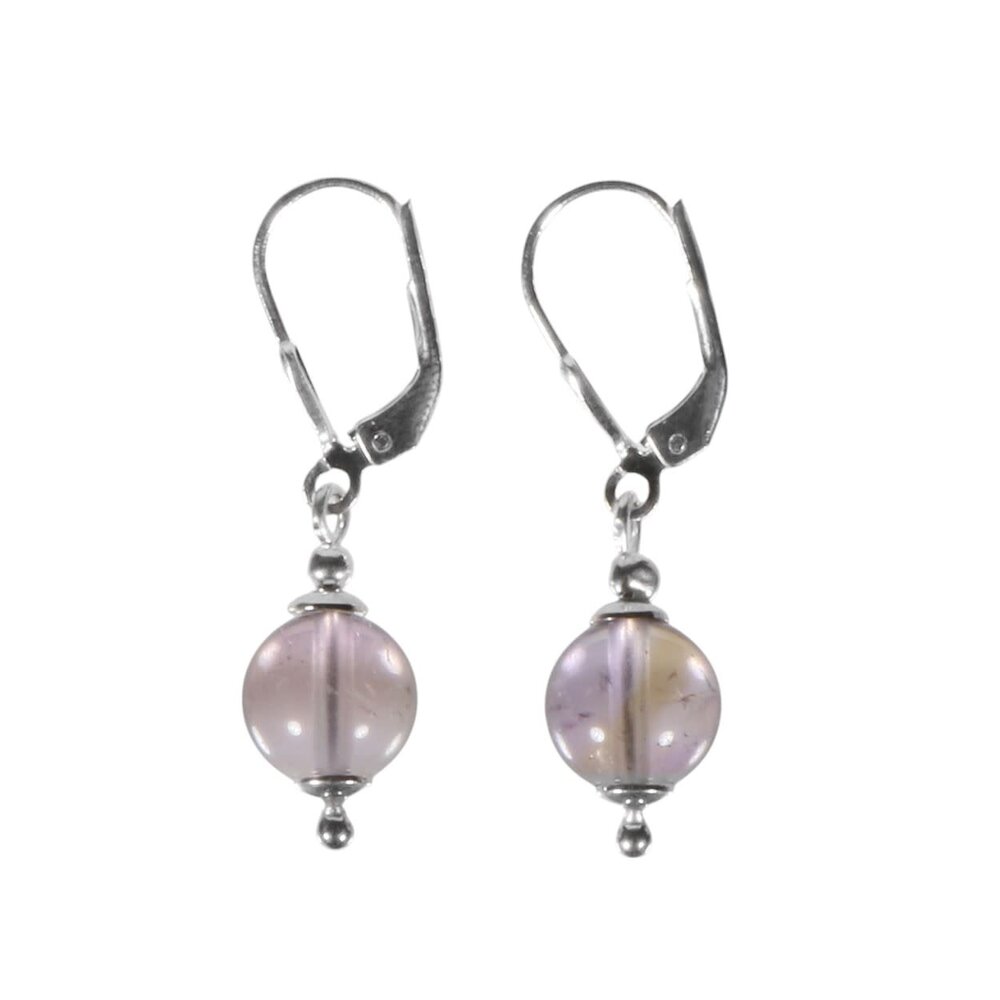 Zilveren oorbellen ametrien rond 8 mm Zilveren oorbellen ametrien rond 8 mm