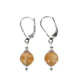 Zilveren oorbellen golden healer (limonietkwarts) rond 8 mm Zilveren oorbellen golden healer (limonietkwarts) rond 8 mm