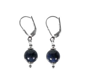 Zilveren oorbellen saffier rond 8 mm Zilveren oorbellen saffier rond 8 mm