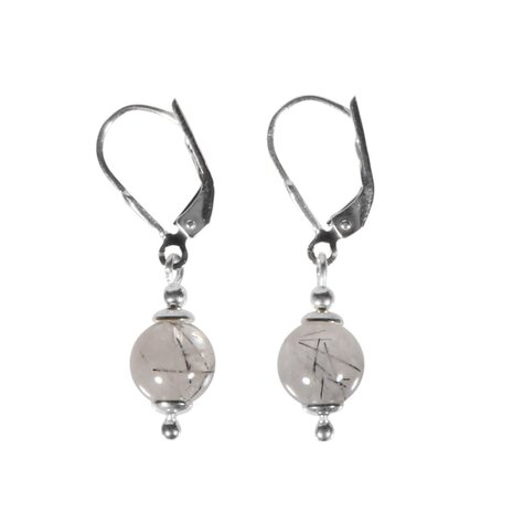 Zilveren oorbellen toermalijnkwarts rond 8 mm Zilveren oorbellen toermalijnkwarts rond 8 mm