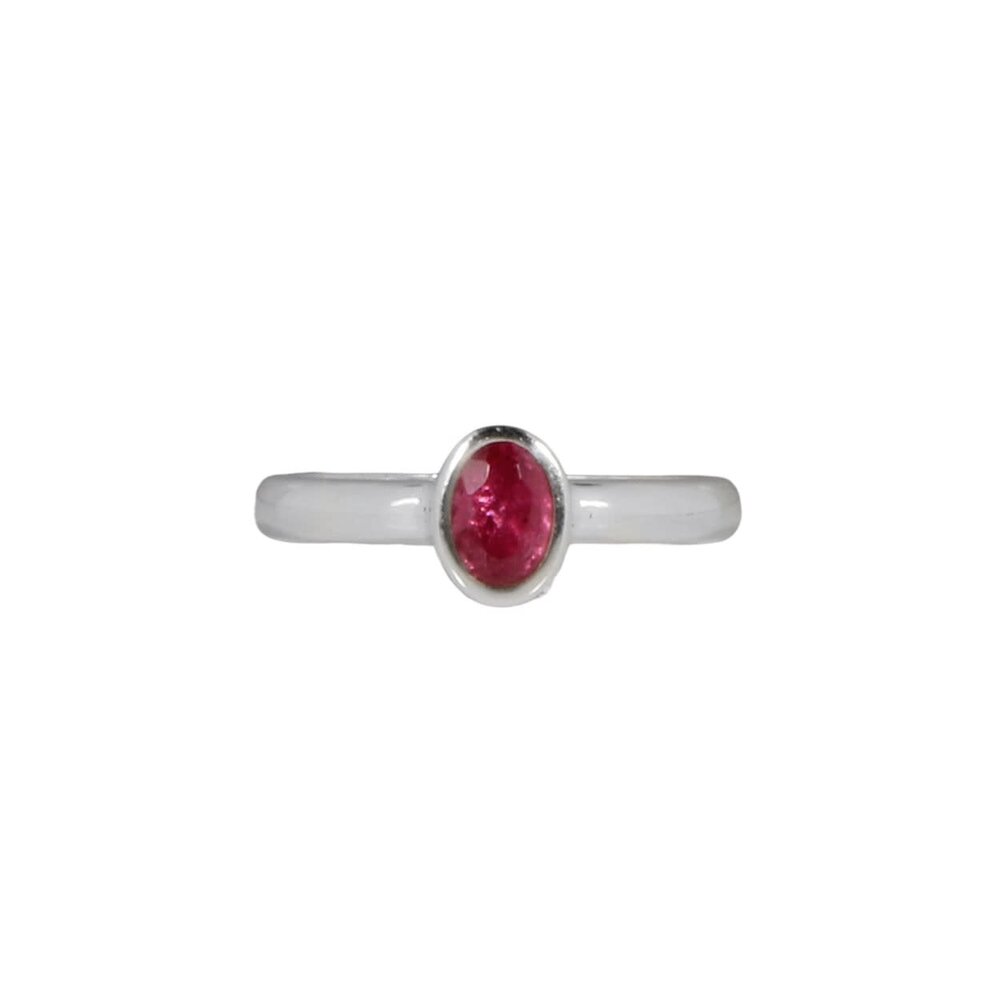 Zilveren ring toermalijn (roze) maat 18 | ovaal 0,6 x 0,4 cm Zilveren ring toermalijn (roze) maat 18 | ovaal 0,6 x 0,4 cm