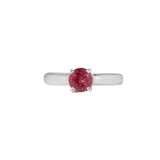 Zilveren ring toermalijn (roze) maat 17 | rond facet gezet 0,5 cm