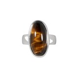 Zilveren ring tijgeroog maat 17 | ovaal 1,9 x 1 cm Zilveren ring tijgeroog maat 17 | ovaal 1,9 x 1 cm