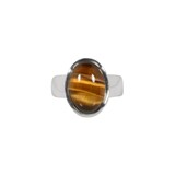 Zilveren ring tijgeroog maat 16 1/2 | ovaal 1,3 x 0,9 cm Zilveren ring tijgeroog maat 16 1/2 | ovaal 1,3 x 0,9 cm