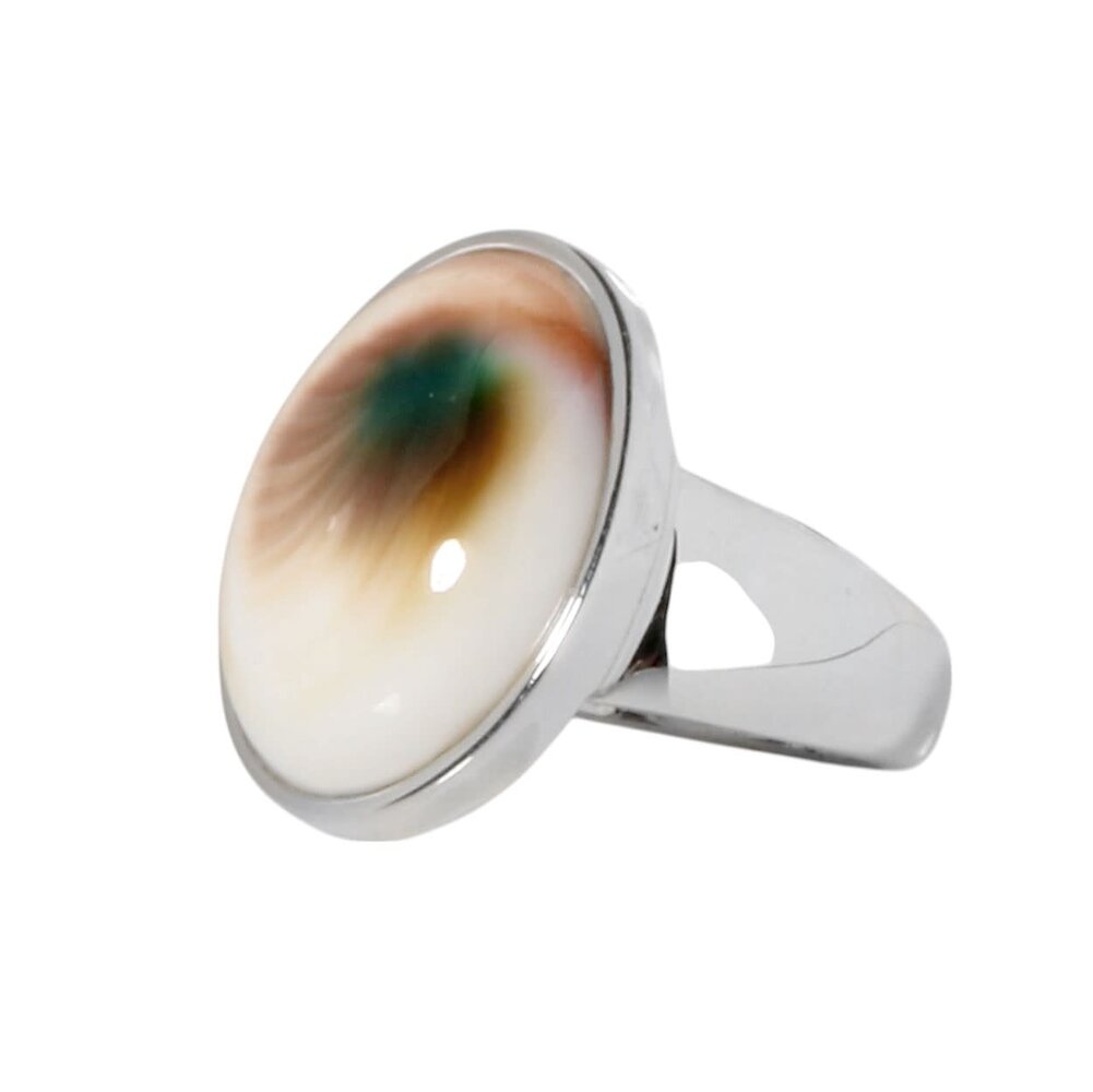 Zilveren ring Shiva oog maat 17 1/2 | ovaal 2 x 1,8 cm
