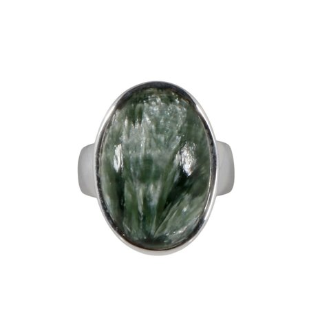Zilveren ring serafiniet maat 19 | ovaal 2,1 x 1,5 cm Zilveren ring serafiniet maat 19 | ovaal 2,1 x 1,5 cm