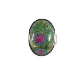 Zilveren ring robijn in fuchsiet maat 18 | ovaal 2,3 x 1,6 cm Zilveren ring robijn in fuchsiet maat 18 | ovaal 2,3 x 1,6 cm