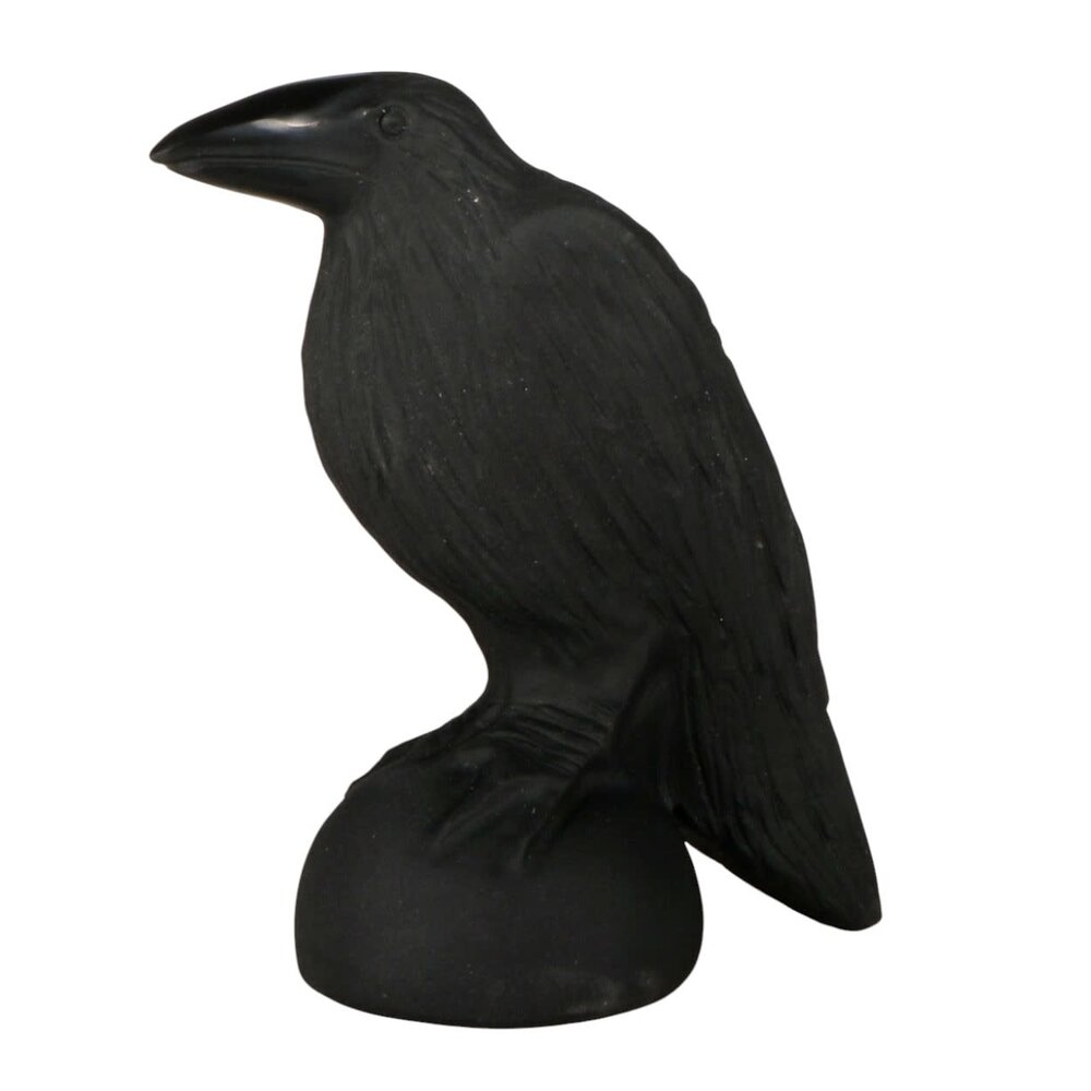 Obsidiaan (zwart) raaf 12 x 7,5 x 5 cm