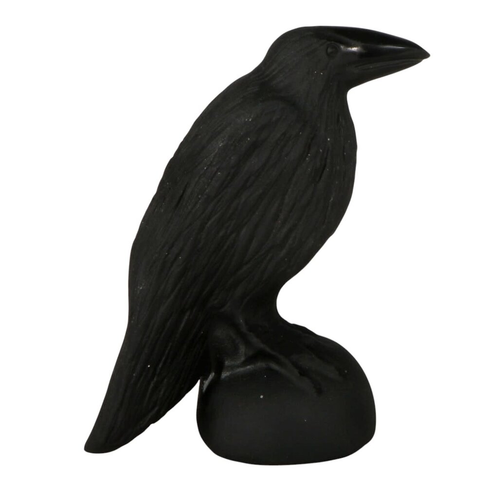 Obsidiaan (zwart) raaf 12 x 7,5 x 5 cm