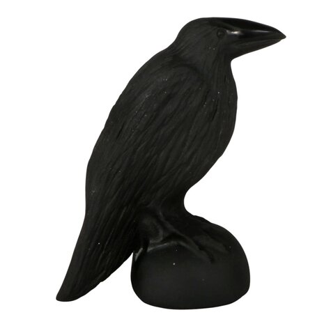 Obsidiaan (zwart) raaf 12 x 7,5 x 5 cm