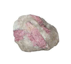 Toermalijn (roze) met lepidoliet (unicorn stone) ruw 9 x 7,5 x 5,5 cm | 390 gram