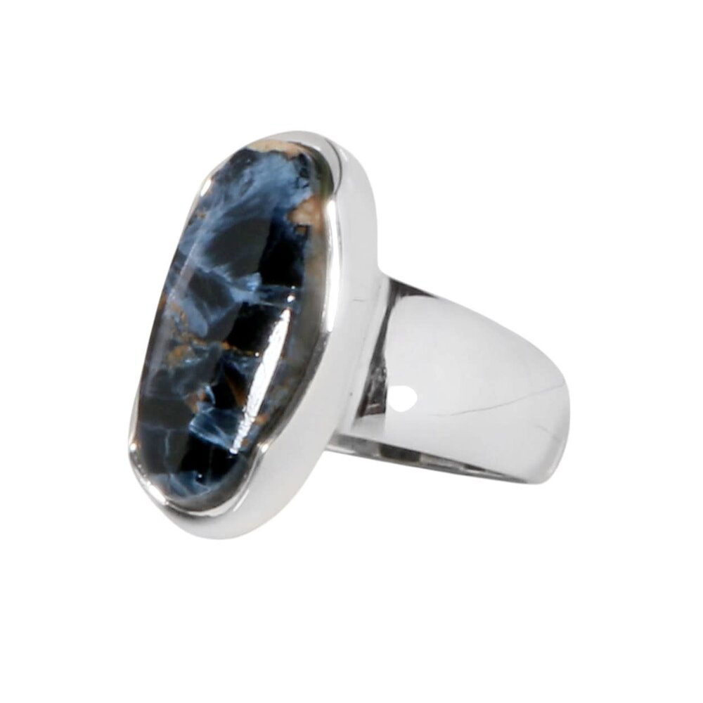 Zilveren ring pietersiet maat 17 | ovaal 1,9 x 0,9 cm Zilveren ring pietersiet maat 17 | ovaal 1,9 x 0,9 cm