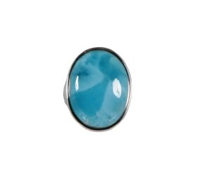 Zilveren ring larimar maat 17 | ovaal 2,2 x 1,7 cm
