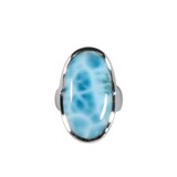 Zilveren ring larimar maat 16 | ovaal 2,5 x 1,4 cm