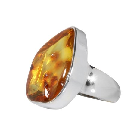 Zilveren ring barnsteen maat 18 1/2 | druppel 2,4 x 1,8 cm Zilveren ring barnsteen maat 18 1/2 | druppel 2,4 x 1,8 cm