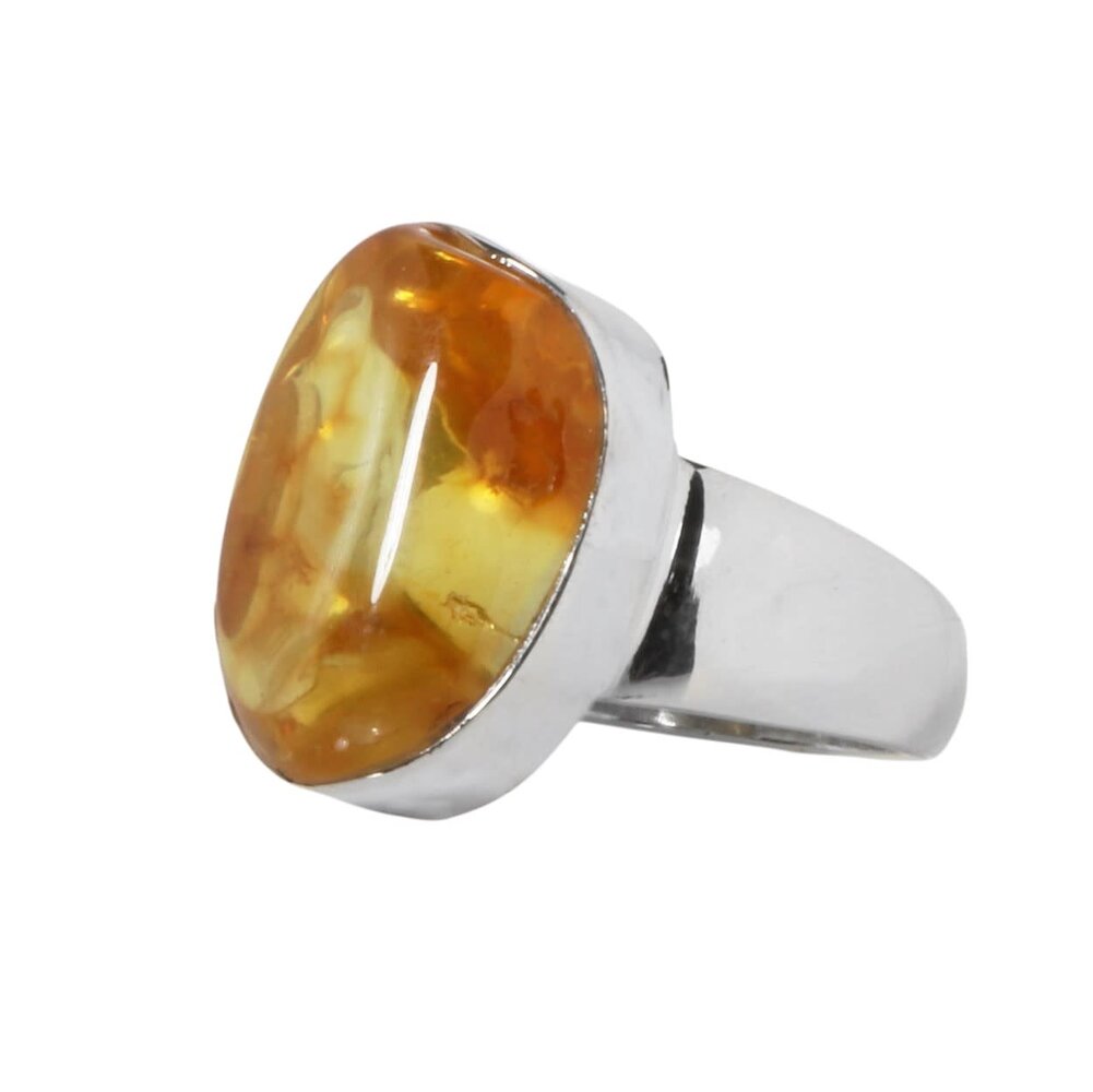 Zilveren ring barnsteen maat 19 | 1,5 x 1,5 cm Zilveren ring barnsteen maat 19 | 1,5 x 1,5 cm