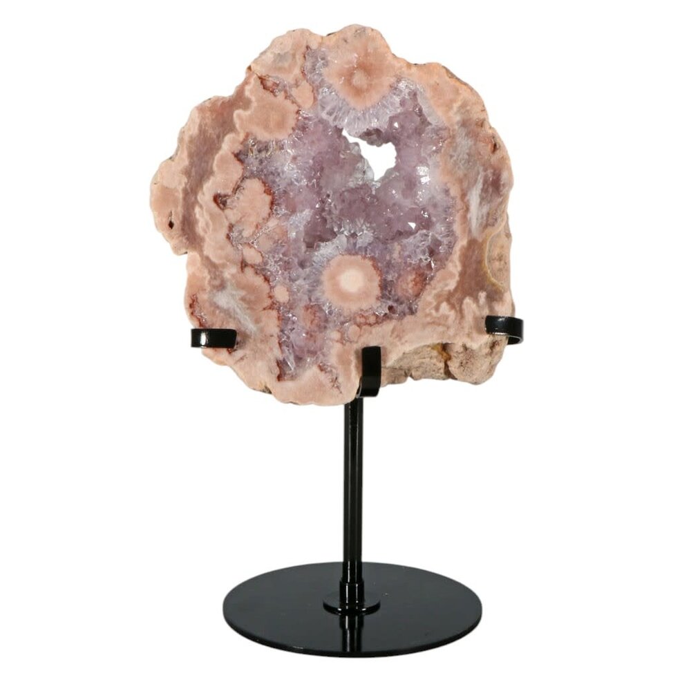 Amethist (roze) A-kwaliteit op standaard 14 x 13,5 x 3 cm | 1044 gram Amethist (roze) A-kwaliteit op standaard 14 x 13,5 x 3 cm | 1044 gram