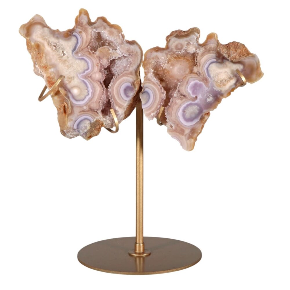 Amethist (roze) A-kwaliteit vlinder op standaard 22 x 12,5 x 4 cm | 964 gram