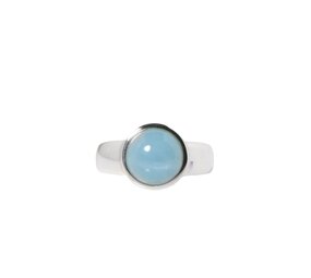 Zilveren ring aquamarijn maat 18 | rond 0,9 cm Zilveren ring aquamarijn maat 18 | rond 0,9 cm