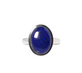 Zilveren ring lapis lazuli maat 18 1/2 | ovaal 1,6 x 1,2 cm Zilveren ring lapis lazuli maat 18 1/2 | ovaal 1,6 x 1,2 cm