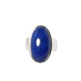 Zilveren ring lapis lazuli maat 16 1/2 | ovaal 2,1 x 1,2 cm