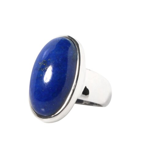Zilveren ring lapis lazuli maat 16 1/2 | ovaal 2,1 x 1,2 cm Zilveren ring lapis lazuli maat 16 1/2 | ovaal 2,1 x 1,2 cm