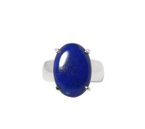 Zilveren ring lapis lazuli maat 17 1/2 | ovaal gezet 1,8 x 1,3 cm