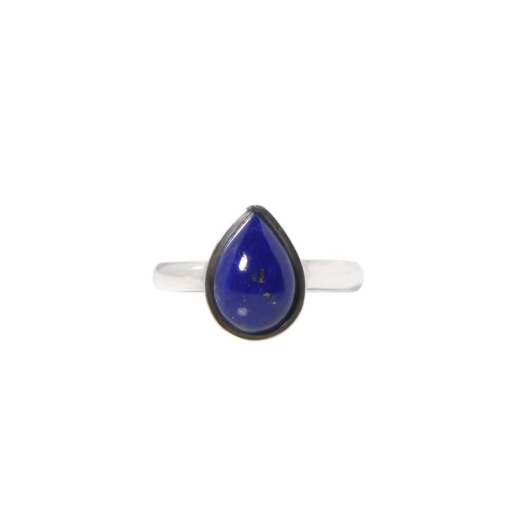 Zilveren ring lapis lazuli maat 17 1/2 | druppel 1,1 x 0,7 cm