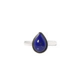 Zilveren ring lapis lazuli maat 17 1/2 | druppel 1,1 x 0,7 cm