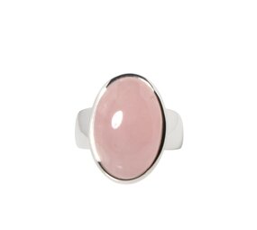 Zilveren ring rozenkwarts maat 18 1/2 | ovaal 2 x 1,3 cm Zilveren ring rozenkwarts maat 18 1/2 | ovaal 2 x 1,3 cm
