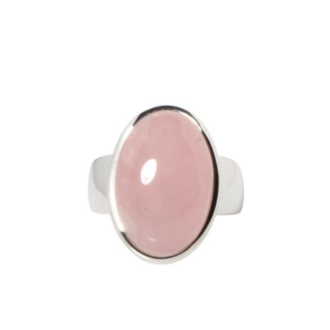 Zilveren ring rozenkwarts maat 18 1/2 | ovaal 2 x 1,3 cm Zilveren ring rozenkwarts maat 18 1/2 | ovaal 2 x 1,3 cm