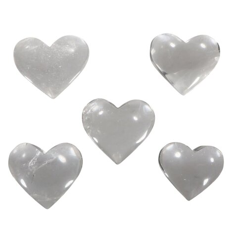 Bergkristal edelsteen hart 3,5 - 4,5 cm Bergkristal edelsteen hart 3,5 - 4,5 cm