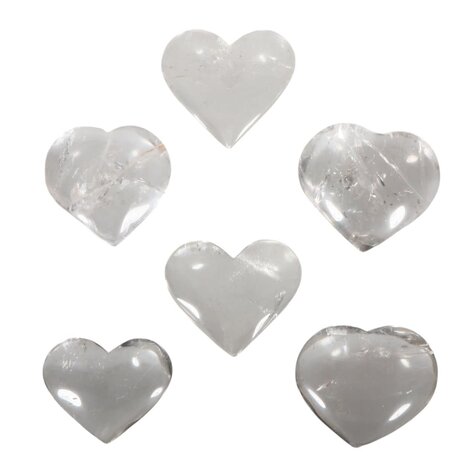 Bergkristal edelsteen hart 4,5 - 5,5 cm Bergkristal edelsteen hart 4,5 - 5,5 cm