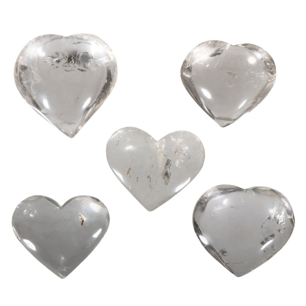 Bergkristal edelsteen hart 5,5 - 6,5 cm