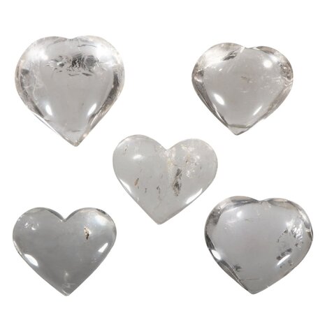 Bergkristal edelsteen hart 5,5 - 6,5 cm