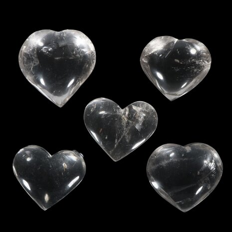 Bergkristal edelsteen hart 5,5 - 6,5 cm