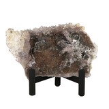 Amethist bloem met prasioliet cluster op standaard 13,5 x 8 x 2,5 cm | 313 gram