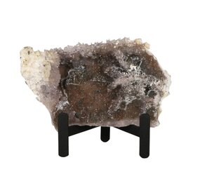 Amethist bloem met prasioliet cluster op standaard 13,5 x 8 x 2,5 cm | 313 gram