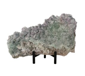 Amethist  bloem met prasioliet cluster op standaard 26 x 16,5 x 4,5 cm | 1610 gram