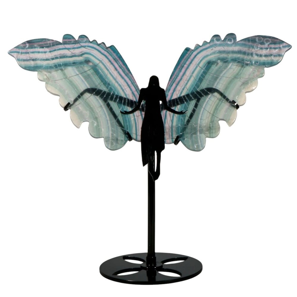 Fluoriet (multi) engel op standaard 26,5 x 12 x 0,5 cm | 589 gram Fluoriet (multi) engel op standaard 26,5 x 12 x 0,5 cm | 589 gram