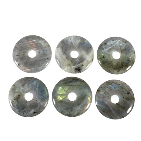 Labradoriet hanger A-kwaliteit donut 4 cm Labradoriet hanger A-kwaliteit donut 4 cm